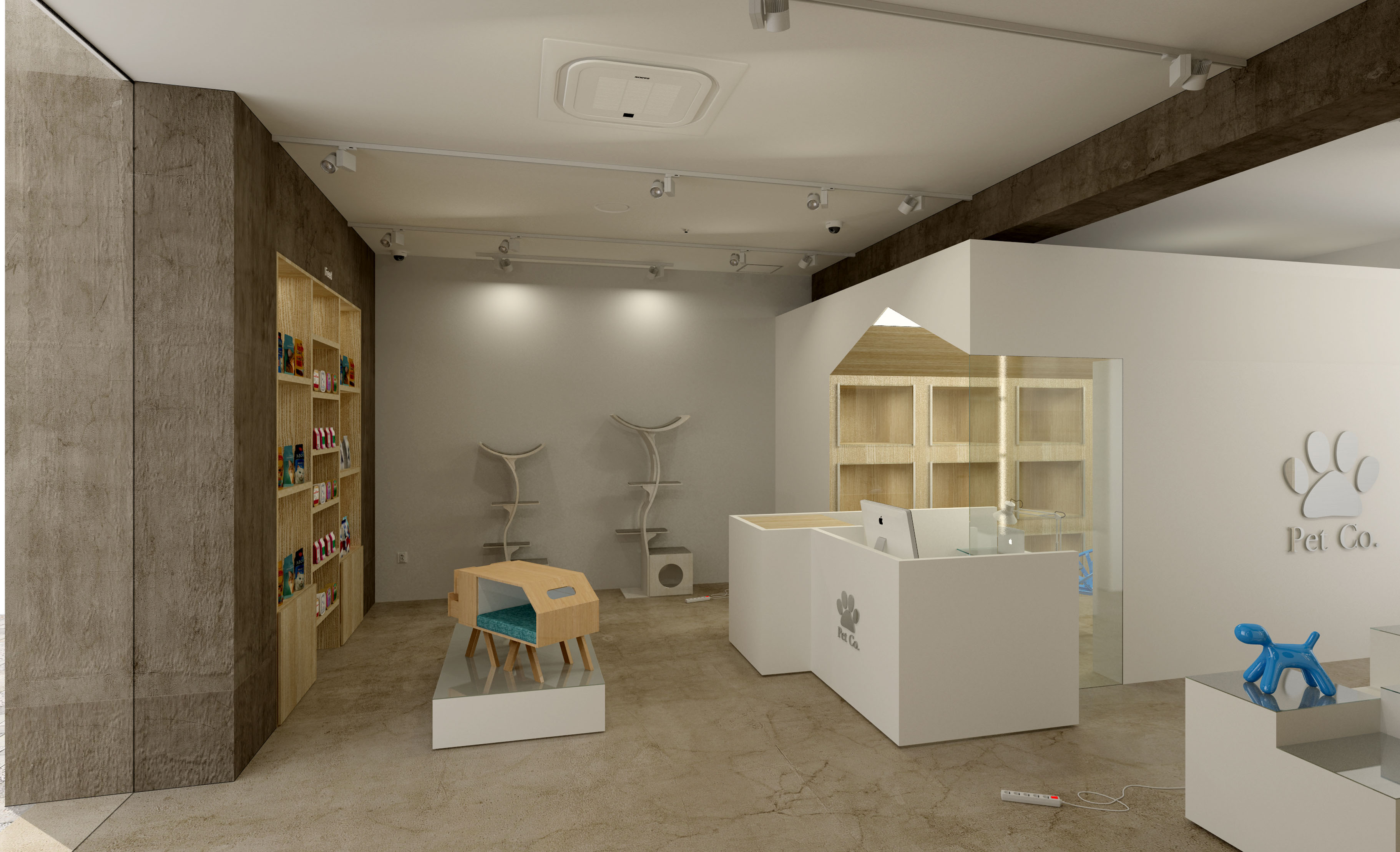 簡約風(fēng)格寵物一體店裝修設(shè)計-第3張圖片-上海古都建筑設(shè)計集團